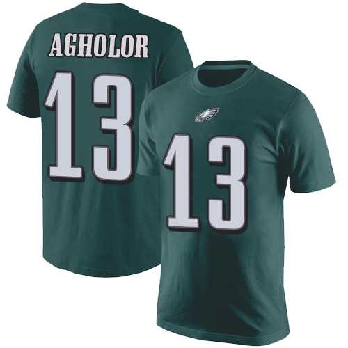 Men Philadelphia Eagles #13 Nelson Agholor Green Rush Pride Name and Number NFL T Shirt->philadelphia eagles->NFL Jersey